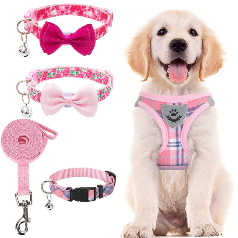 PUPTECK Adjustable Pet Harness Collar and Leash Set