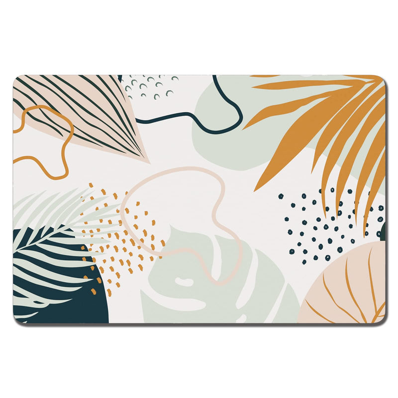 Dog Food Mat, 12"x19" Boho Dog Mat for Food and Water, Absorbent Dog Cat Bowl Mat Protect Floors, Cute Pet Food Mats for Dog Cat, Anti-Slip Rubber Pet Feeding Mat, Tropical Leaves Pet Placemat Boho Tropical Leaves 12"x19" - PawsPlanet Australia