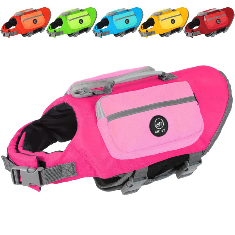 EMUST Life Vests for Dogs, Lightweight Small/Medium/Large Dog Life Preserver, Extra Large Dog Life Jacket for Swimming/Boat/Water, Life Jacket for Large Dogs, Pink XL X-Large - PawsPlanet Australia