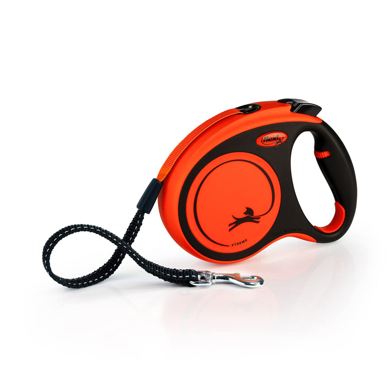 FLEXI New Classic Tape Retractable Dog Leash for Medium Dogs Upto 77 lbs. –16 ft., Orange/Black |Tangle Free Pet Walking Leash with One-Handed Brake, Pause, Lock |German Quality Product - PawsPlanet Australia