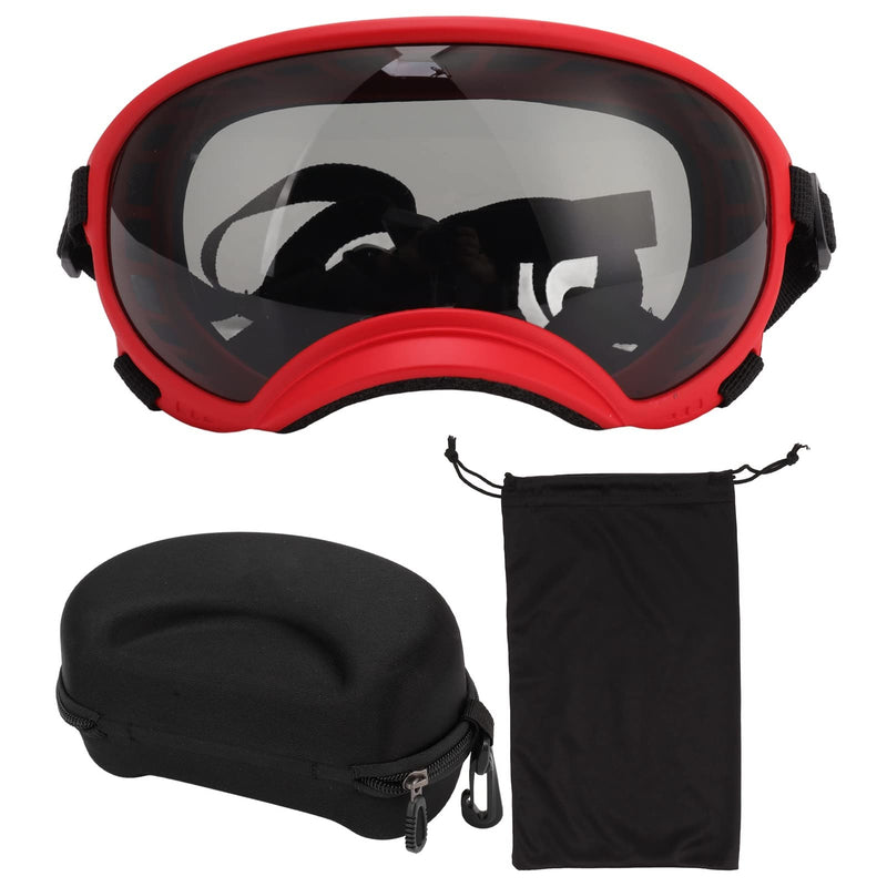 Dog Goggles Windproof Proof Adjustable Strap Dog Sunglasses for Large Breed (Red Frame and Black Goggles) - PawsPlanet Australia