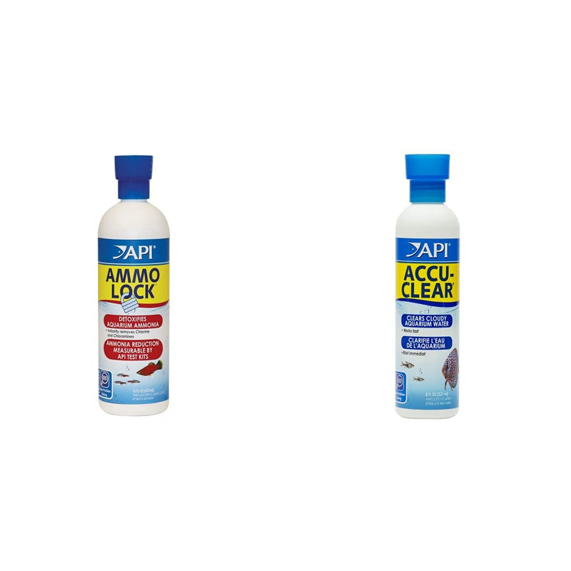 API Ammo-Lock Ammonia Detoxifier and ACCU-Clear Aquarium Water Clarifier 16 oz Aquarium Treatment+ ACCU-CLEAR