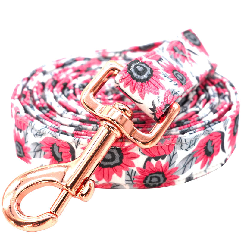 Lionheart glory Strong Dog Leash Pink Sunflower Girl Durable Dog Leashes with Comfortable Soft Handle for Small Medium and Large Girl Dogs Medium (Pack of 1） - PawsPlanet Australia