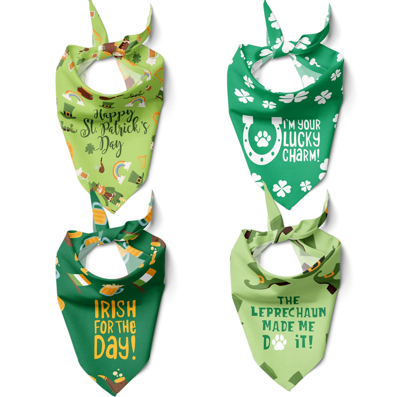 Breeze Pet Bandana, Plush Special-Occasion Bandanas, Cute Dog Accessories and Apparel, Unique Gifts for Dogs and Pet Owners (Medium, St Patrick’s Day - Pack 1) Medium - PawsPlanet Australia