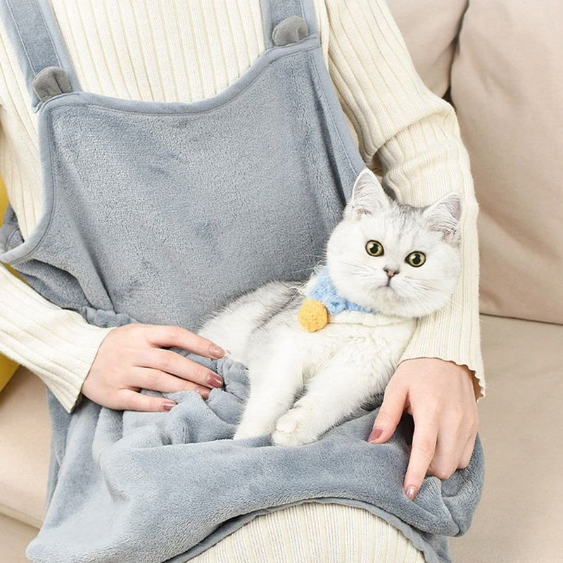 Pet Carrier Apron with Sleeping Pocket, Portable Hands Free Shoulder Front Cat Sling Carrier Bag Soft Breathable Cotton Accompany Carrier Pouch for Small Dog and Cat - PawsPlanet Australia