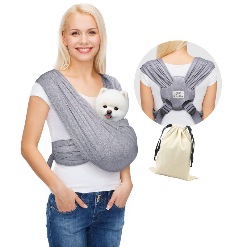 Dog Carriers for Small Dogs, Front Facing Small Dog Carrier, Hands Free Pet Carrier, Size Adjustable Cat Carriers, Reducing Back Pain, Safe Soft Cotton Cat Sling (Regular, Heather Gray) Regular Light Heather Gray - PawsPlanet Australia