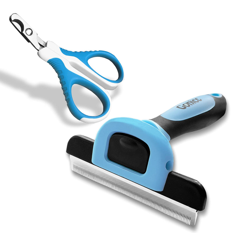 gonicc Professional Pet Nail Clippers and Pet Grooming Brush - Best for Cats, Small Dogs and Any Small Pets. Sharp Angled Blade Pet Nail Trimmer Scissors. - PawsPlanet Australia