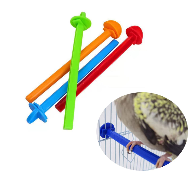 4 Pack Perch Cage Clip On Plastic Parrot Stand for Parakeet Manor Travel Wire Cages Finch Canary Budgie Parrotlets Cockatiels Conure Lovebird Small Birds - PawsPlanet Australia