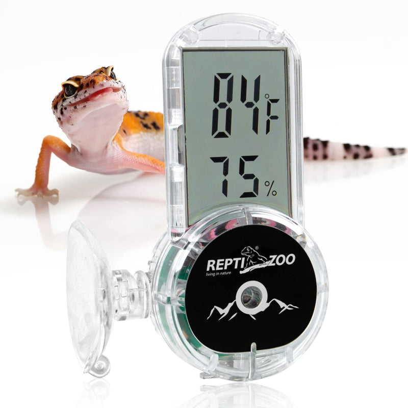 REPTI ZOO Upgraded Reptile Terrarium Thermometer Hygrometer,Digital Pet Temperature and Humidity Gauge with Suction Cup for Reptile Rearing Box Tank,4-Sides Mounting - PawsPlanet Australia