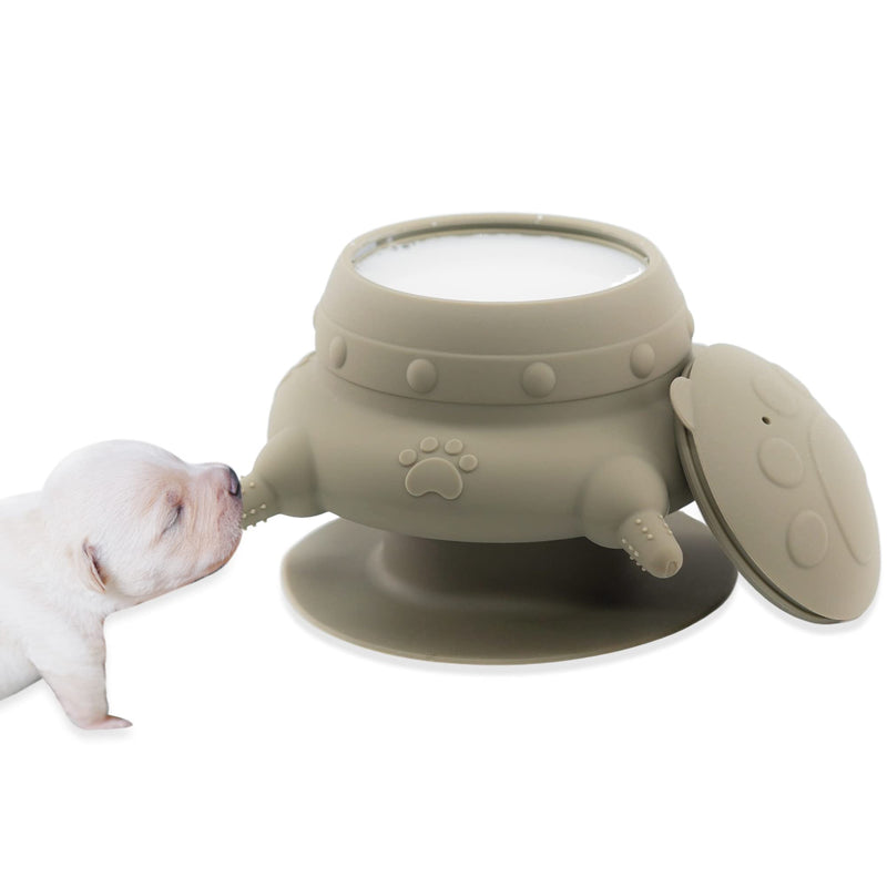 Puppy bottles for nursing,Puppy milk feeders for multiple puppies nipple,Puppy Feeder Milk Bowl,4 Nipples Silicone Puppy Nursing Station,Feeder Bowl for Kittens, Puppies,Capacity 240ml（Grey） - PawsPlanet Australia