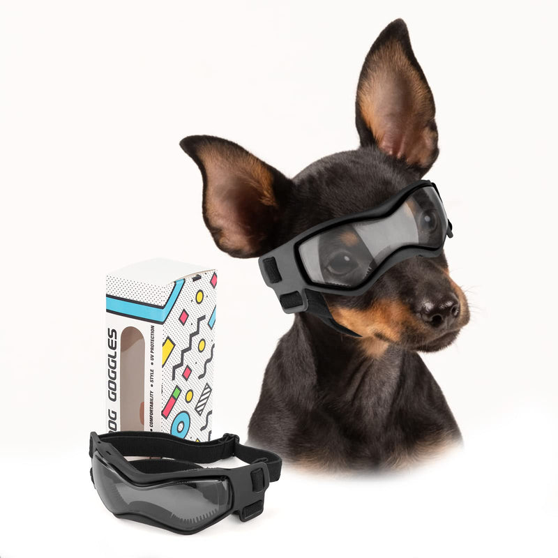 PETLESO Dog Goggles Small Breed, Dog Sunglasses for Small Breed UV Protection Eyewear for Small Dog Outdoor Riding Driving, Small Black - PawsPlanet Australia