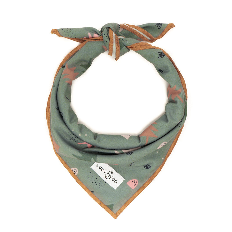 Lucy & Co. Take a Hike - Durable Comfortable Dog Bandana - Designer Puppy Accessory - Machine Washable - Small Blue Trees Bandana Take a Hike Bandana - PawsPlanet Australia