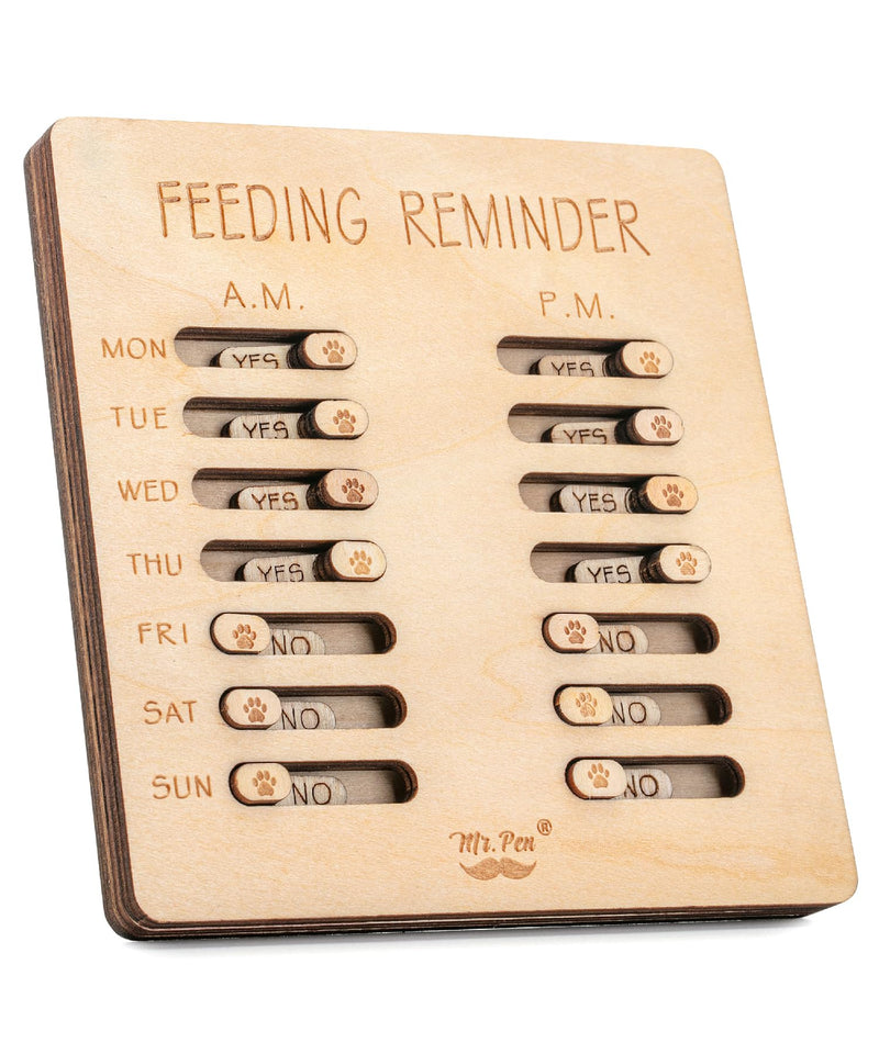 Mr. Pen- Dog Feeding Reminder, Wooden, AM/PM Daily Indication Chart, Pet Feeding Reminder, Dog Feeding Chart, Cat Feeding Chart, Pet Feeding Tracker, Feeding Chart Dog, Dog Feed Tracker - PawsPlanet Australia