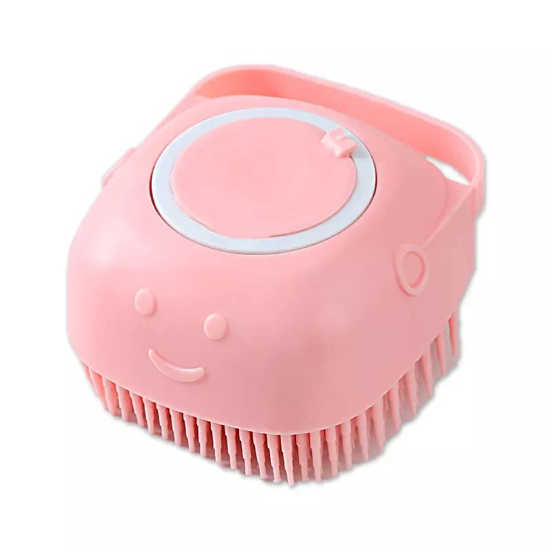 BEAUTY PCKT 2 IN 1 CAT AND DOG BATH MASSAGE BRUSH (pink, soft colors) Pink - PawsPlanet Australia