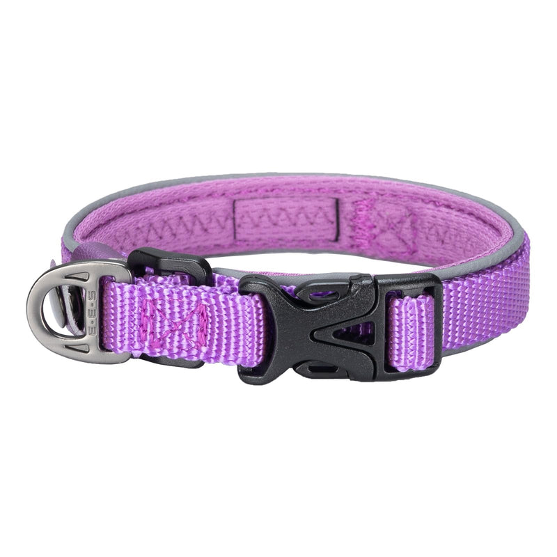 EXCELLENT ELITE SPANKER Classic Nylon Dog Collar Breathable Pet Collar with Buckle Adjustable for Small Dogs Cats Green Red Purple (Purple) Puppy Collar