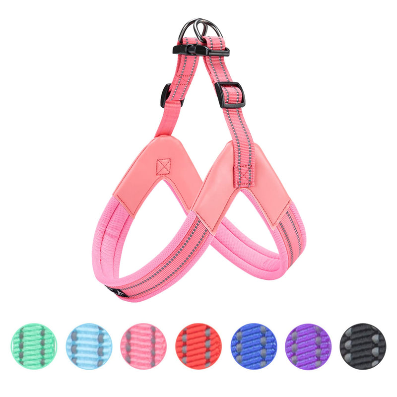 EXCELLENT ELITE SPANKER No Pull Dog Harness Step-in Adjustable Reflective Vest Soft Padded Easy Pet Chest Strap with Leash Clips for Small Medium Large Dogs Walking Training(Pink-L) L-Chest 22-25" Pink - PawsPlanet Australia