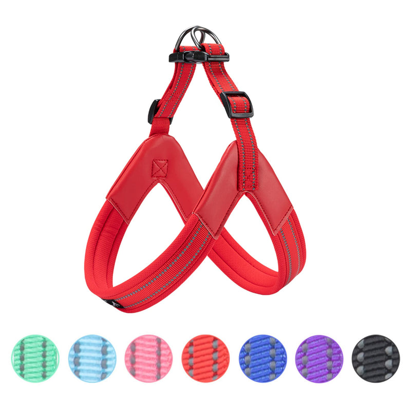 EXCELLENT ELITE SPANKER No Pull Dog Harness Step-in Adjustable Reflective Vest Soft Padded Easy Pet Chest Strap with Leash Clips for Small Medium Large Dogs Walking Training(Red-M) M-Chest 19-22" Red - PawsPlanet Australia