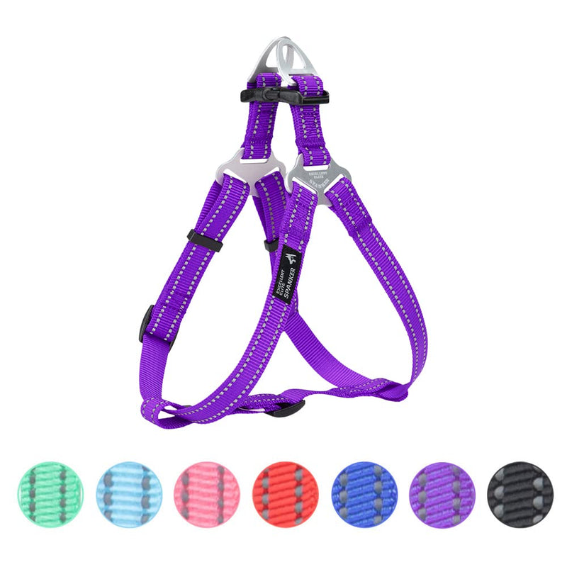 EXCELLENT ELITE SPANKER No Pull Dog Harness Adjustable Nylon Step-in Easy Pet Vest Chest Strap with Reflective and Leash Ring for Small Medium Large Breed Dogs Training Walking(Purple-S) S Purple - PawsPlanet Australia