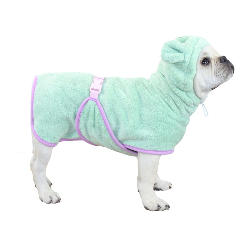 Dog Bathrobe Towel, Cat Bathrobe Microfiber Fast Drying Absorbent Hooded Bath Towel for Puppy Small Medium Large Dog Cat(Green,L) L:For 60-93lbs dogs Green - PawsPlanet Australia