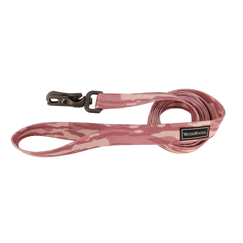 Water & Woods Patterned Dog Leash by Coastal Pet - Strong Dog Leash - Scissor Snap Closure - Fray-Resistant Nylon - Stylish Patterns - Bottomland Pink, 1" x 6' - PawsPlanet Australia