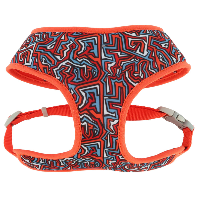 Coastal Pet Sublime Reversible Dog Harness - Adjustable Fit with Easy Overhead Application - Exceptional Durability - Red Blue Graffitti with Red Stars, X-Small - 5/8" x 16" - 19" - PawsPlanet Australia