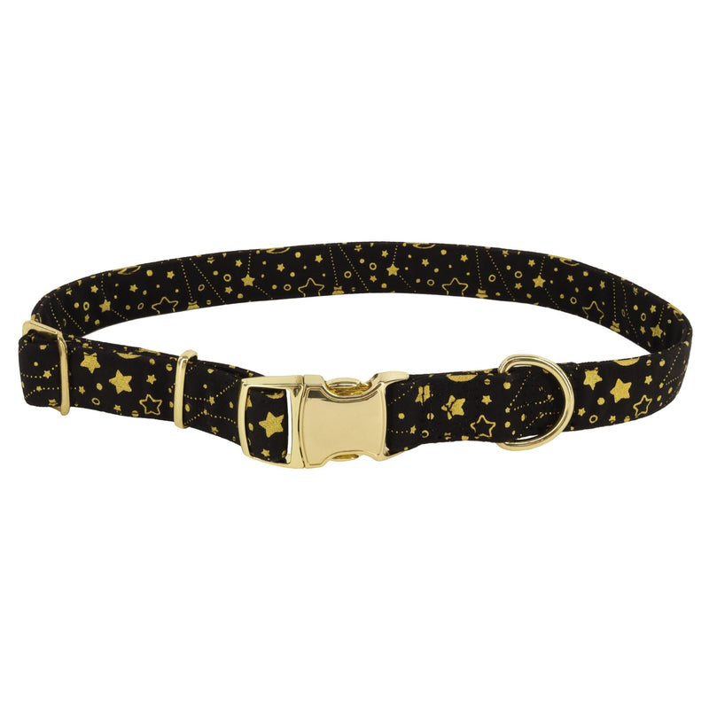 Coastal Pet Accent Metallic Adjustable Dog Collar - Comfortable Dog Collar - Sturdy Metal Buckle - Functional & Aesthetic for Pets - Bright Black Galaxy, 5/8" x 12"-18" 5/8" x 12"-18" (Pack of 1) - PawsPlanet Australia