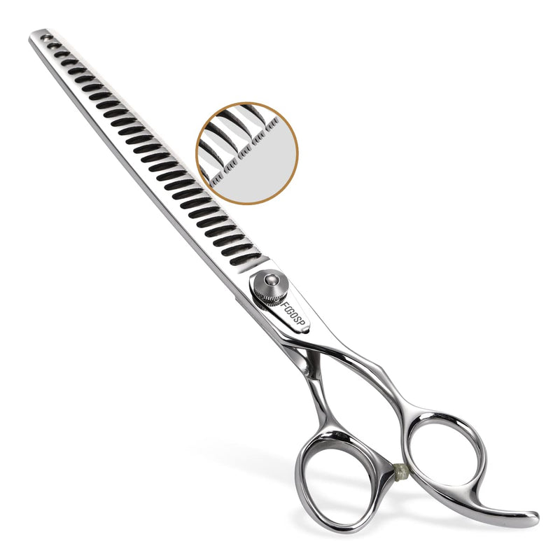 Professional Thinning Shears for Dogs with Micro Serrated Edge 8 inch Dog Grooming Scissors Long Chunkers Shears Japan 440C 70% Thinning Rate 26 Teeth(8in) 8.0 in - PawsPlanet Australia