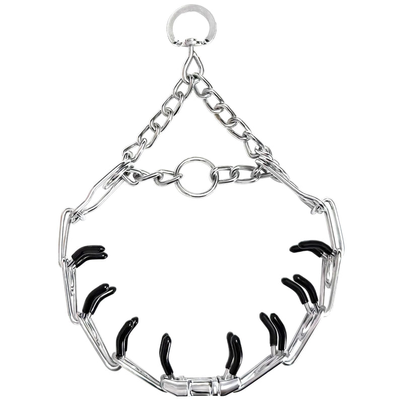 Prong Training Collar for Dogs, Adjustable Dog Pinch Collar with Quick Release Buckle, No Pull Collar for Small Medium Large Dogs, Extra Link and Caps S(14-17" Neck, 2.25mm) Silver
