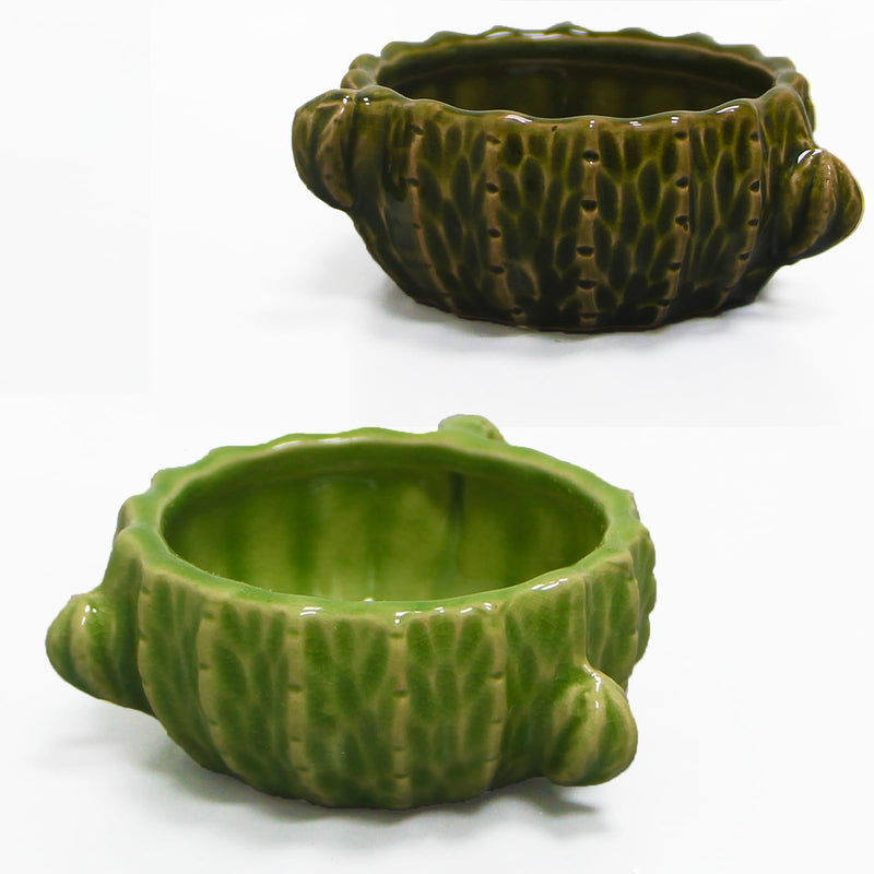 Hamster Food Bowl, 2 Packs Cactus Food & Water Bowls Ceramic Feeding Drinking Bowl Food Dish for Small Animals Gerbil Dwarf Hamster Rat Mice Guinea Pig(Green+Dark Green) Green+Dark Green - PawsPlanet Australia