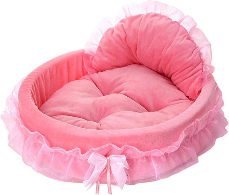 pawstrip Pink Dog Bed Washable Princess Cat Couch Soft Plush Pet Sofa Nest Mat Snuggle Kitten Puppy Cave Beds Cute Cozy Kitten Doggy Kennel Cushion Small Medium Dogs Cats Sleeping Pad (L, Pink) L - PawsPlanet Australia