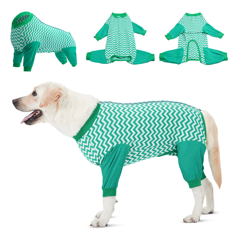 LovinPet Dog Recovery Suit for Large Medium Dogs - Wound Protective Surgical E-Collar Alternative Recovery Snugly Suit for Abdominal Wounds After Surgery Dog Onesies Cut-Out Design of Abdomen,XXL XXL Green collar/Green - PawsPlanet Australia