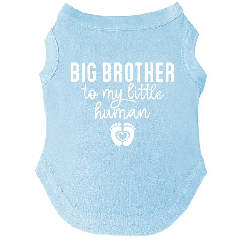 Big Brother to My Little Human Dog Tee Shirt | Sleeveless Breeds | Big Brother | New Baby | Pregnancy Announcement | Family Growing | Sibling Reveal |Light Blue, Medium 167 Baby Blue Medium (6-12lbs) - PawsPlanet Australia
