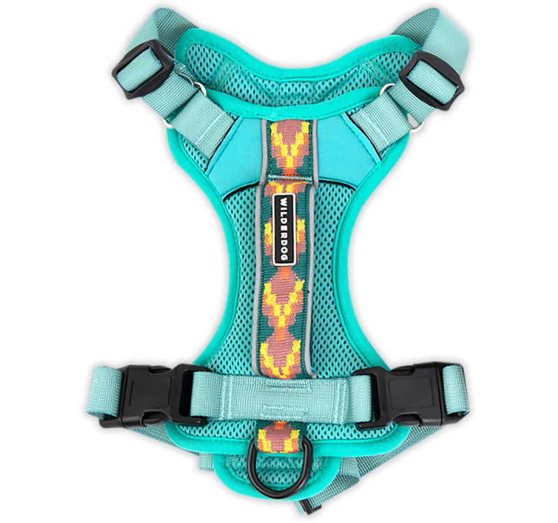 Wilderdog Lightweight Dog Harness with Reflective Straps - Medium - Seafoam - PawsPlanet Australia