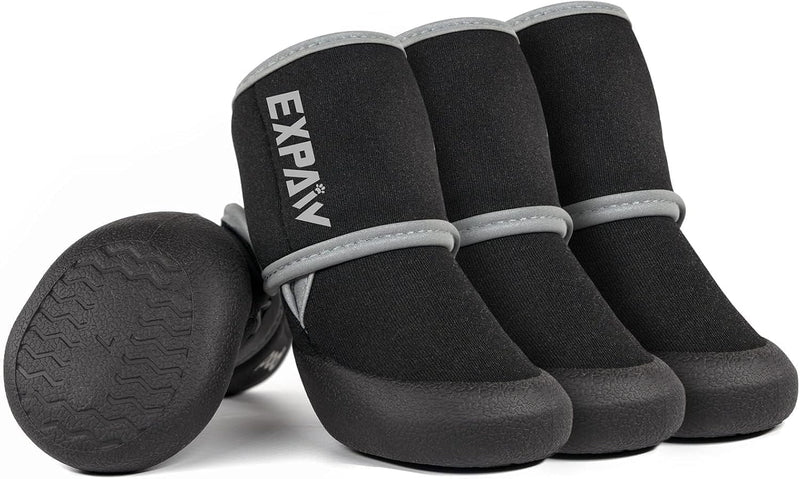 EXPAWLORER Waterproof Dog Shoes for Small Medium Large Dogs, Dog Shoes for Hot Pavement, Hiking Walking, Reflective Dog Booties for Outdoor Snow Rain Days, Anti-Slip Dog Boots & Paw Protectors Black M - PawsPlanet Australia