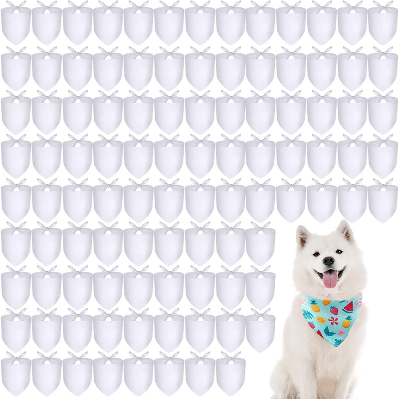Kacctyen 100 Pcs Sublimation Blank Dog Bandanas Heat Transfer Washable Triangle Scarf DIY Sublimation PET Bandana Bib Kerchief Puppy Accessories for Dogs Cat, White(24.4 x 16.54 Inch) 24.4 x 16.54 Inch - PawsPlanet Australia