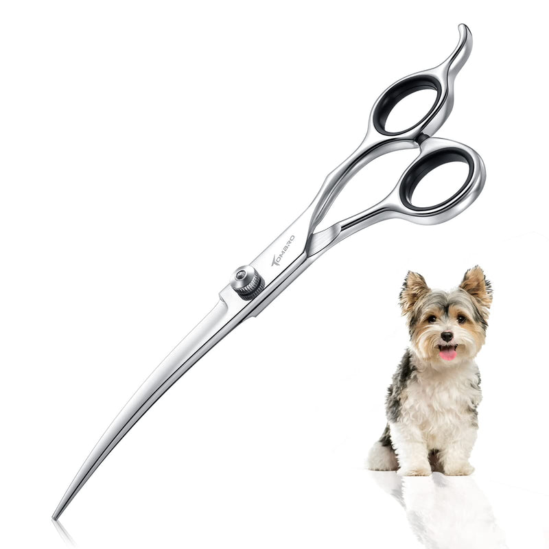 TOMBRO 7.0" Curved Dog Grooming Scissors Professional Curved Scissors for Pets 6CR Stainless Steel Pet Grooming Scissors with Safe Round Tips,Pets Grooming Shears with Offset Handle (Down-curved) Down-curved - PawsPlanet Australia