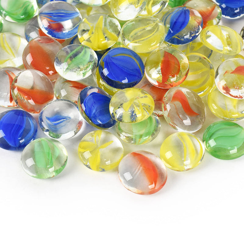 Flat Glass Marbles, 1Lb 0.75 Inch Glass Gems for Vase Filler, Crafts, Aquarium and Fish Tank Pebbles, Party Centerpieces, Floral Display - PawsPlanet Australia