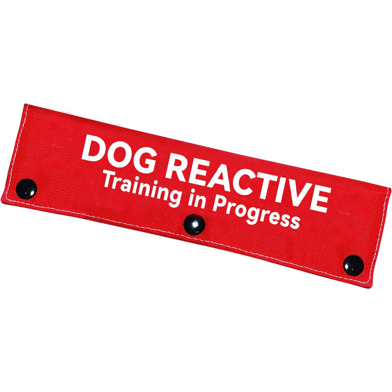 Advivio Reactive Training in Progress Funny Red Dog Leash Sleeve - Wrap Alert Hanging ID Patch Tag for Pet - Best Choice for Daily Walking, Training Fitness, Pet Birthday Gift - PawsPlanet Australia