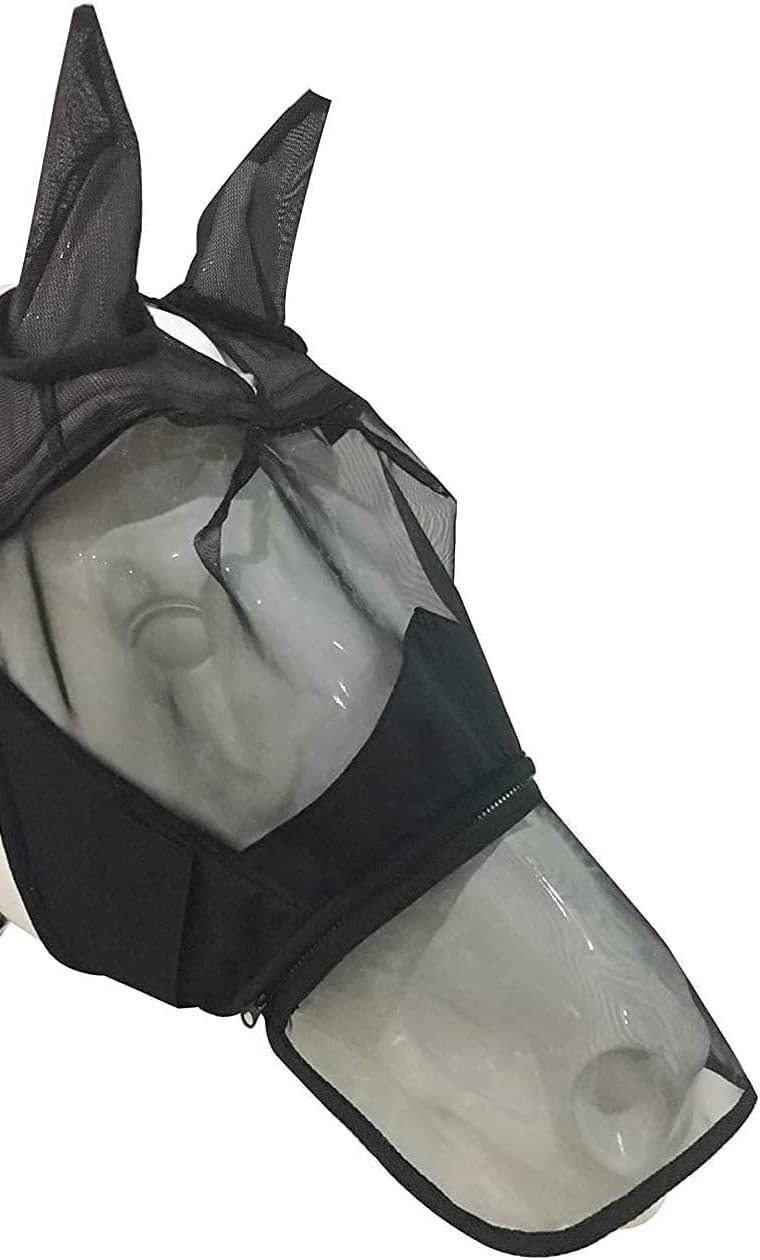 Horse Fly Flying Mask Ears Full Face Mesh Protection Anti-UV Mosquito (Full Horse) - PawsPlanet Australia
