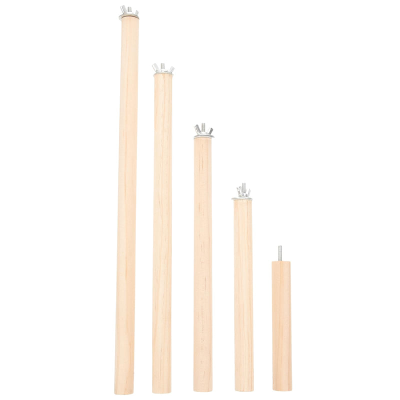 Veemoon Wood Bird Perch Stand 5pcs Parrot Cage Stick Standing Sticks Climbing Branch Rod Bird Cage Grinding Toy for Cockatiels Parakeet （10+15+20+25+30 CM） - PawsPlanet Australia