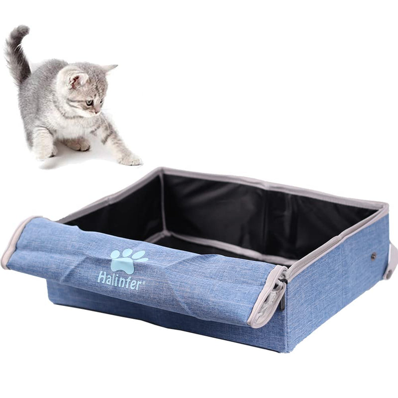 Pet Carrier for Large Cats and Small Dogs, Fits up to 20 Pounds - Fat Cat Car Seat, Collapsible Soft Side, Airline Approved Under Seat (Blue, Litter Box) Blue - PawsPlanet Australia