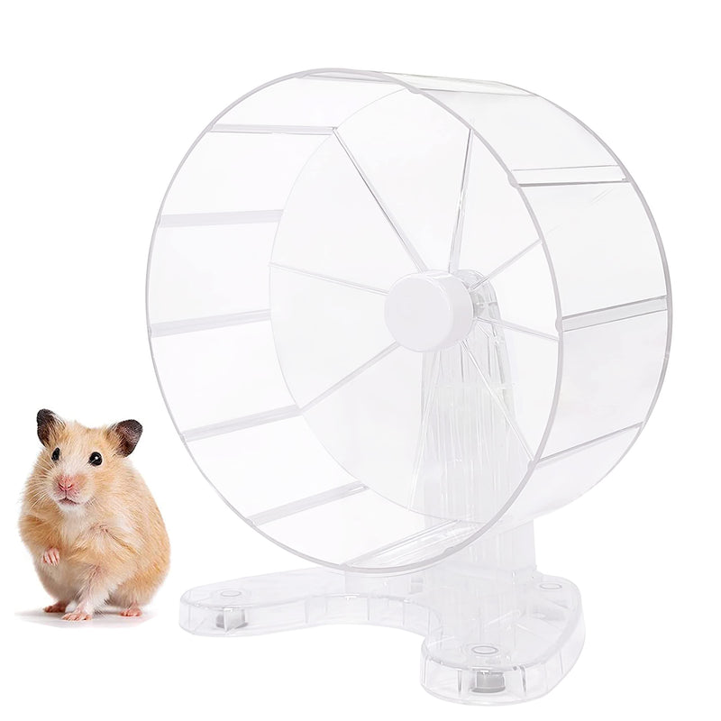 8.5 Inches Super Silent Hamster Wheel for Hamster Exercise Wheel Compatible with Gerbil, Syrian & Dwarf, Chinchilla and More Small Animal Exercise Wheel with Stable Stand, Transparent - PawsPlanet Australia