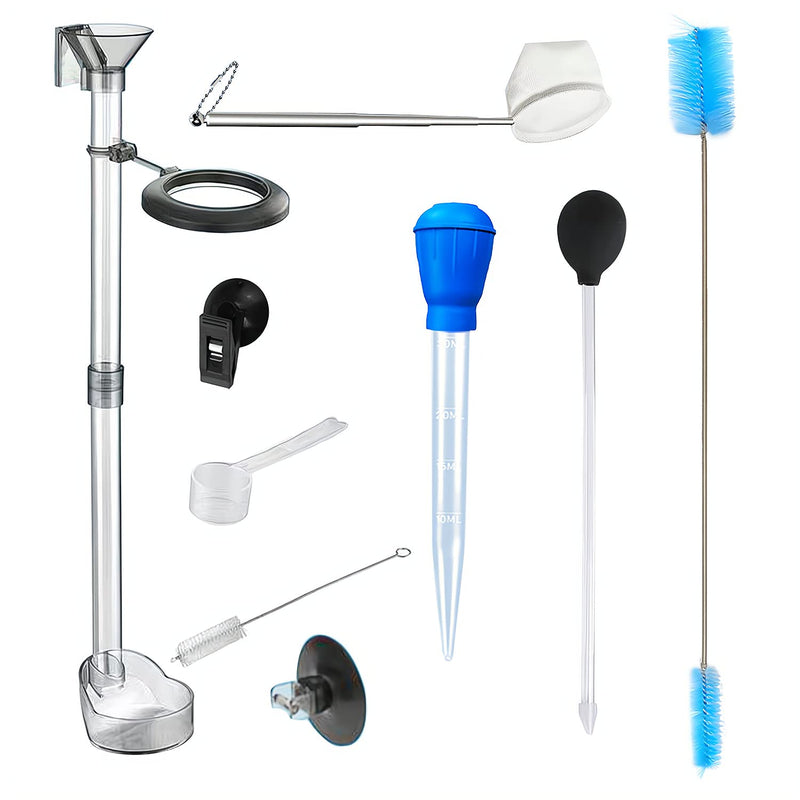 Aquarium Fish and Shrimp Feeding Dish Set, Fish Shrimp Feeder Tube Kit, Perfect for Easy and Feeding of Your Aquatic Pets, with Fish Feeding Ring and Cleaning Brush TZ2 - PawsPlanet Australia