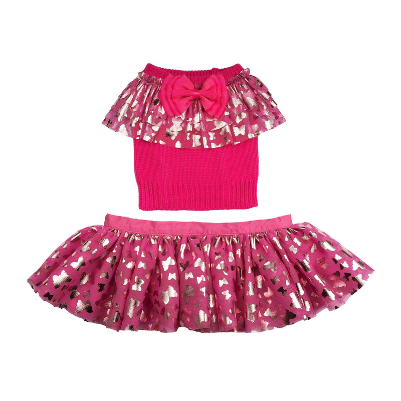 Doggy Parton Ruffle Sweater Skirt Set for Dogs - X-Large - PawsPlanet Australia