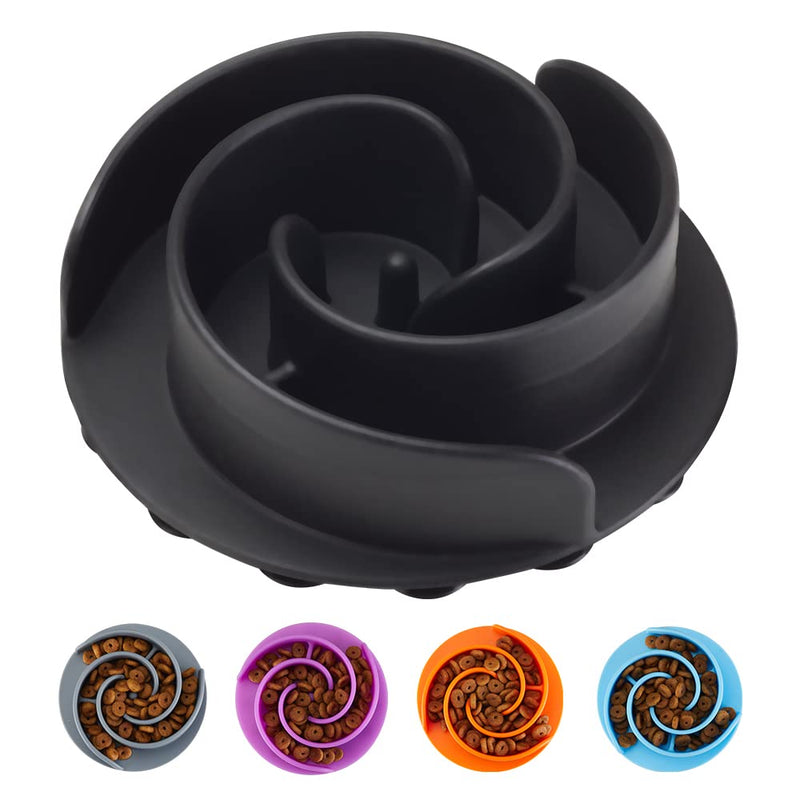 Slow Feeder Dog Bowls Insert, Animire Soft Silicone Slow Eating Dog Food Bowl for Small, Medium and Large Dogs, Compatible with Regular and Elevated Dog Bowls（Black M Black - PawsPlanet Australia