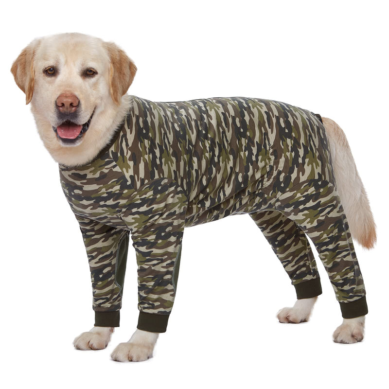 Yeapeeto Dog Onesie Surgery Recovery Suit for Large Medium Bodysuit Dogs Pajamas PJS Full Body for Shedding, Prevent Licking, Wound Protection, Cone Alternative (5XL, Camo) 5XL - PawsPlanet Australia