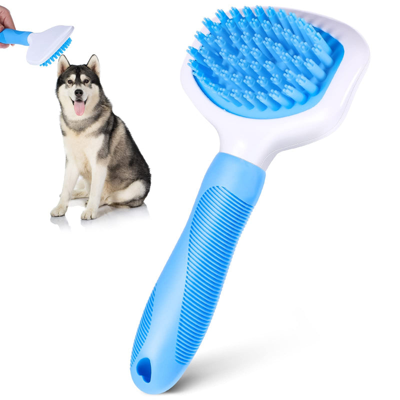 Kacctyen Silicone Dog Bath and Grooming Brush with Handle for Short and Long Hair Pet Deshedding and Massage - PawsPlanet Australia