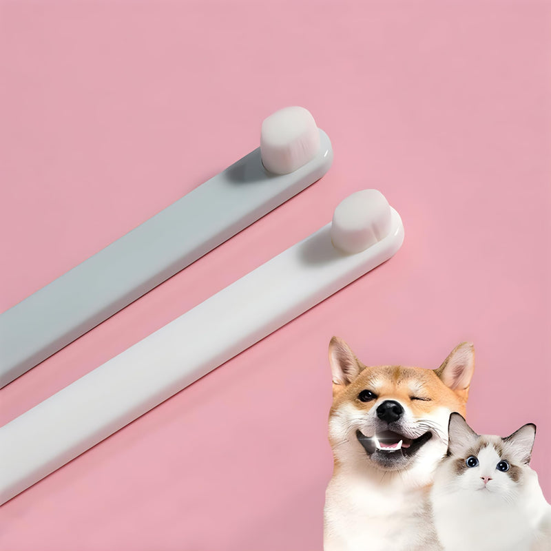 LINGXIYA Pet Dog Toothbrush, Extra Soft Dog & Cat Toothbrushes Dental Cleaning Brushes for Puppy Small Dog and Cat Dogs Teeth Dental Health 2 Pack Kit (White/Green) - PawsPlanet Australia