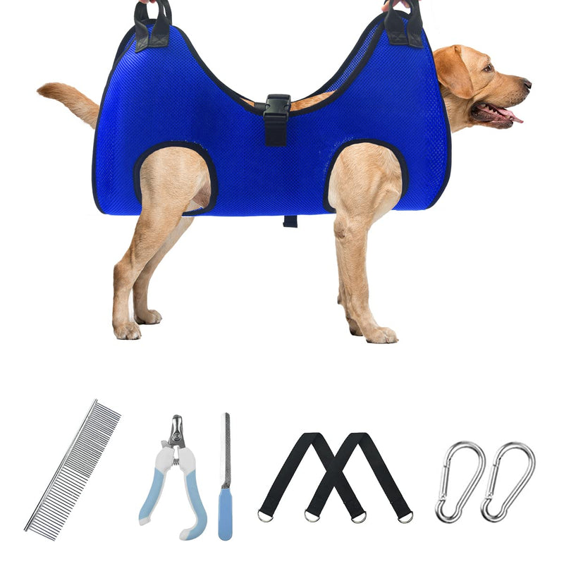 Pet Dog Grooming Hammock for Nail Trimming,Dog Restraint Hanging Harness for Nail Clipping,Dog Grooming Sling for Large Dogs with Nail Clippers/Nail File/Pet Comb,Claw Care(XXL for 90lb) XXL for 90 LB - PawsPlanet Australia