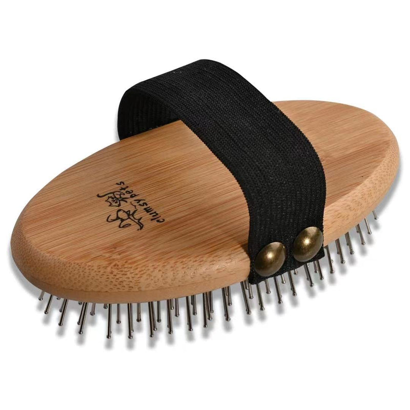 Bamboo Palm Ball Pin Brush for Small Dog & Cat Grooming Massaging Shedding and Bath Metal Pin Pets Tools - PawsPlanet Australia